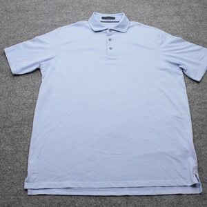 Greyson Mens Light Blue brrr Cooling Performance Short Sleeve Polo Shirt Size L